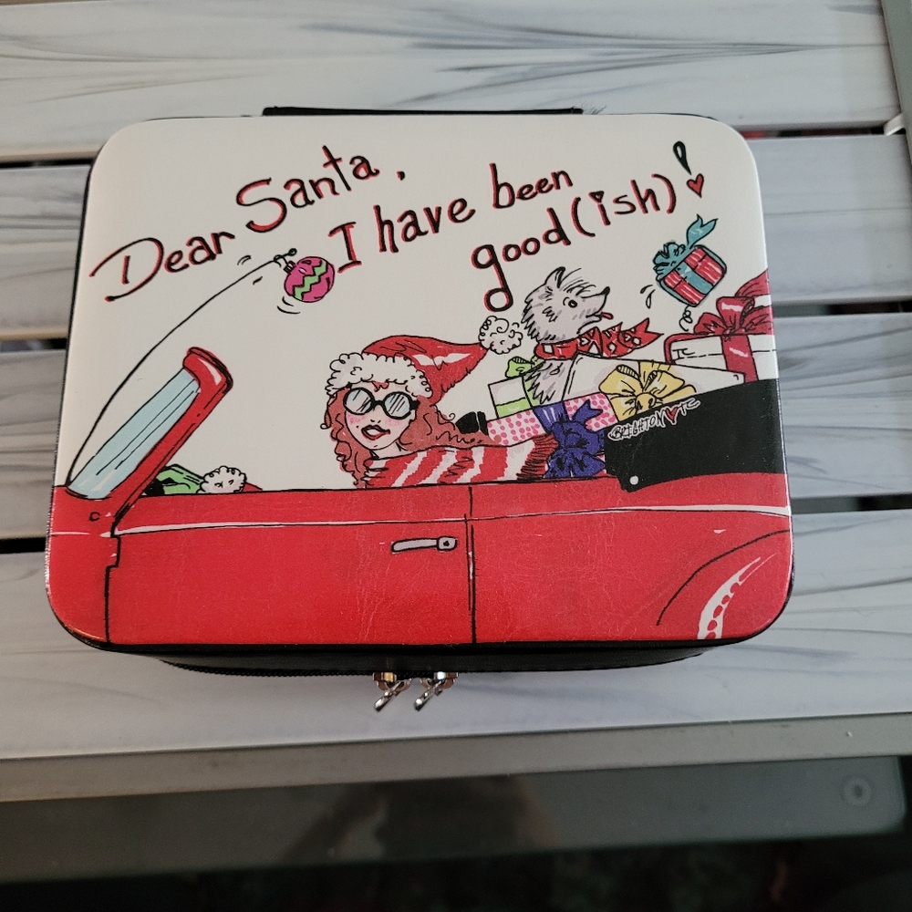 Brighton Festive Red and White Santa Themed Travel Jewelry Box